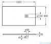 Roca Terran 120x90cm brodzik prostokątny konglomeratowy szary łupek AP1014B038401200